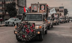 راهپیمایی خودرویی عراقی‌ها به مناسبت سالروز شهادت سپهبد سلیمانی و ابومهدی المهندس